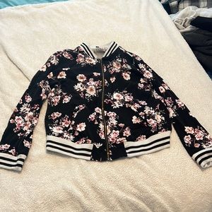 Twill floral print Bomber Jacket